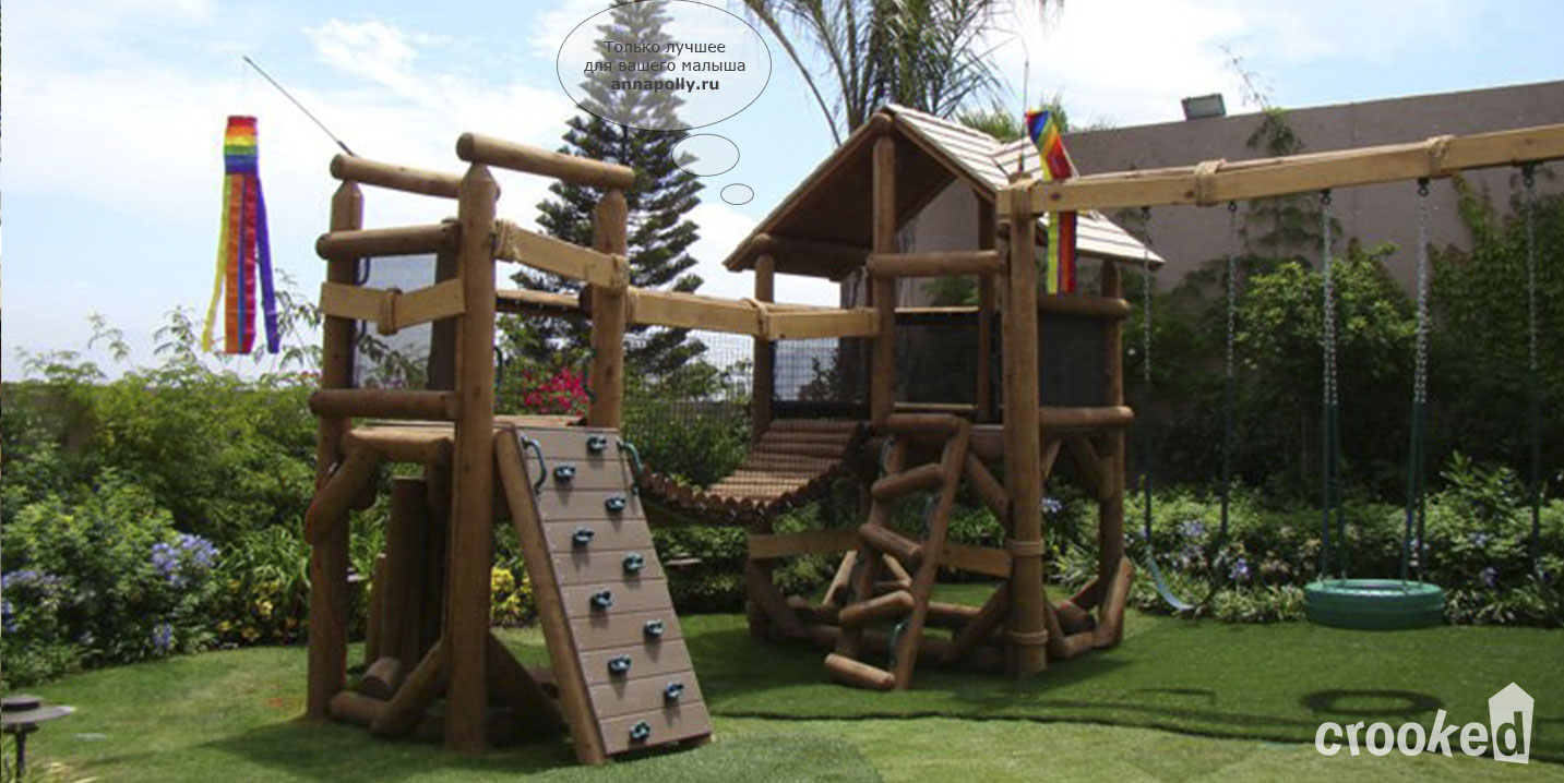 фото Игровой комплекс для детей Kids Crooked House "Тропический угловой" (Кидс Крокед Хаус)